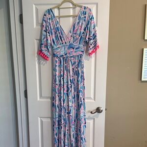 Lilly Pulitzer Multicolor Maxi Dress with Pink Accents